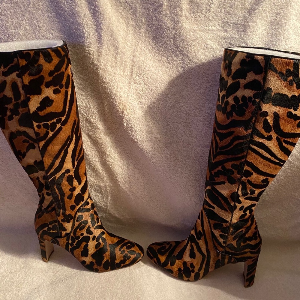 Leopard print boots